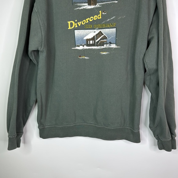Vintage Artisans Ice Fishing Funny Gray Crewneck Sweatshirt Size Large - Picture 3 of 8